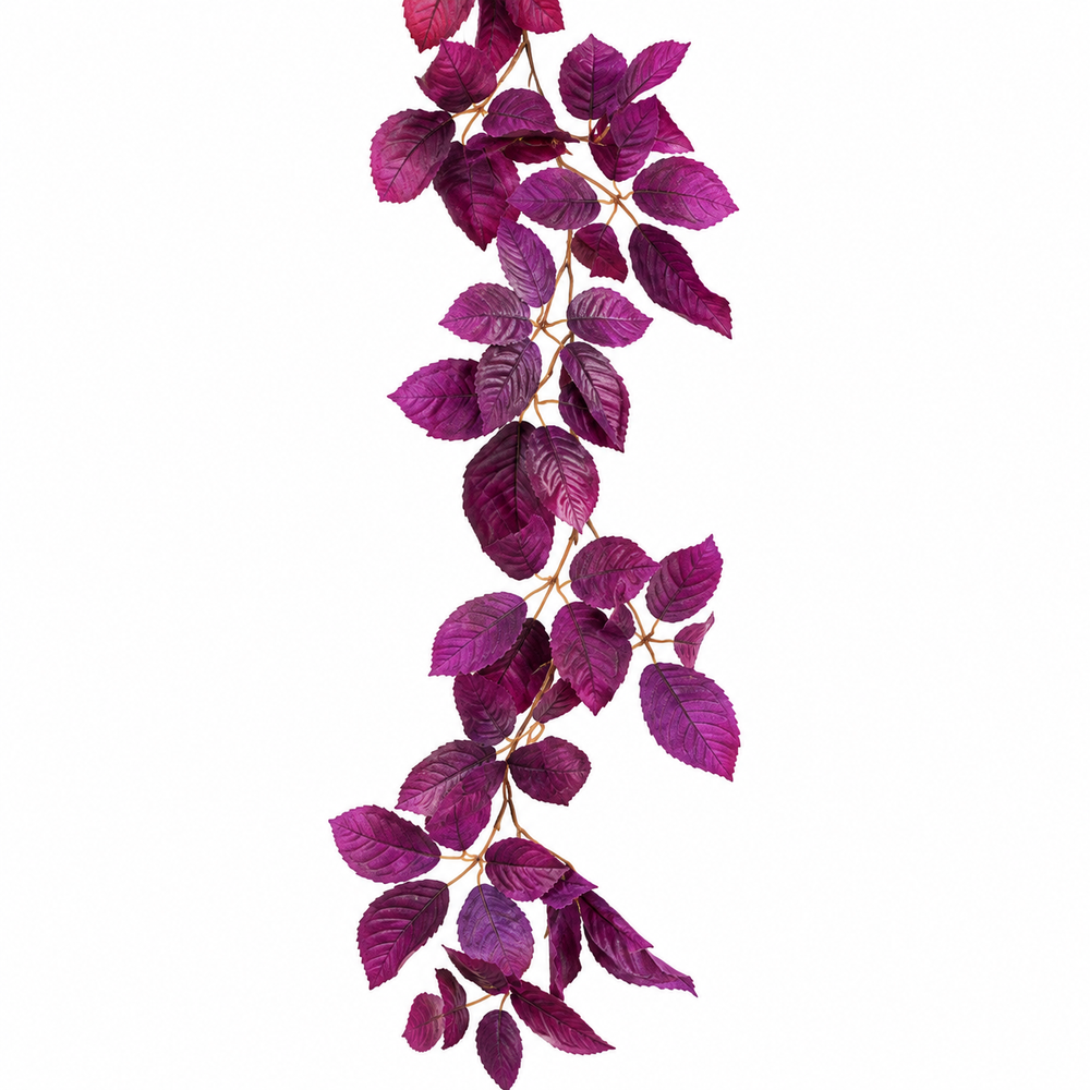 Leaf garland, 100 cm, purple, 12/72