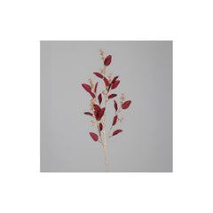 Eucalyptus branch with golden stem, 88 cm, red, 24/144