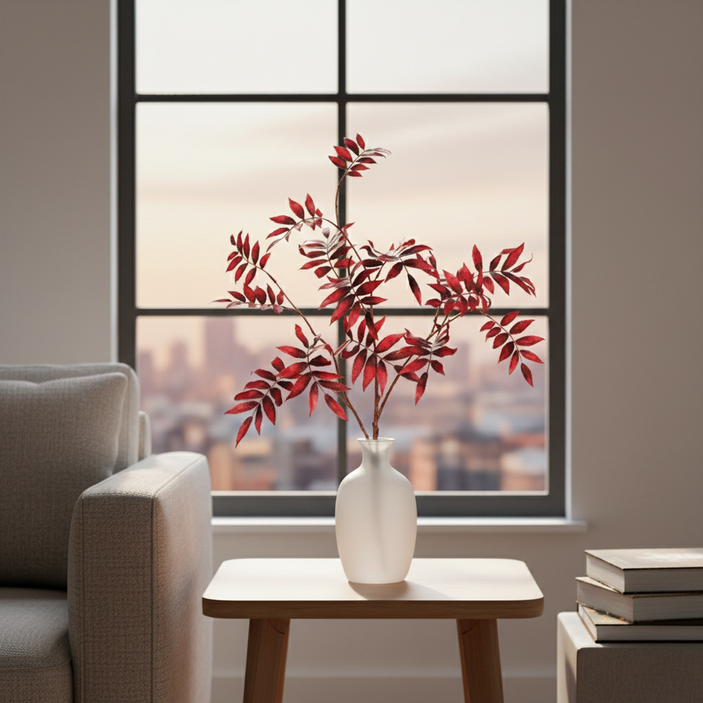 Burgundy Foliage Branch (100 cm)