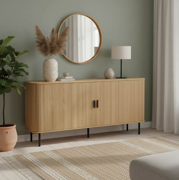 Scandi Natural Buffet with Black Legs (170 cm)