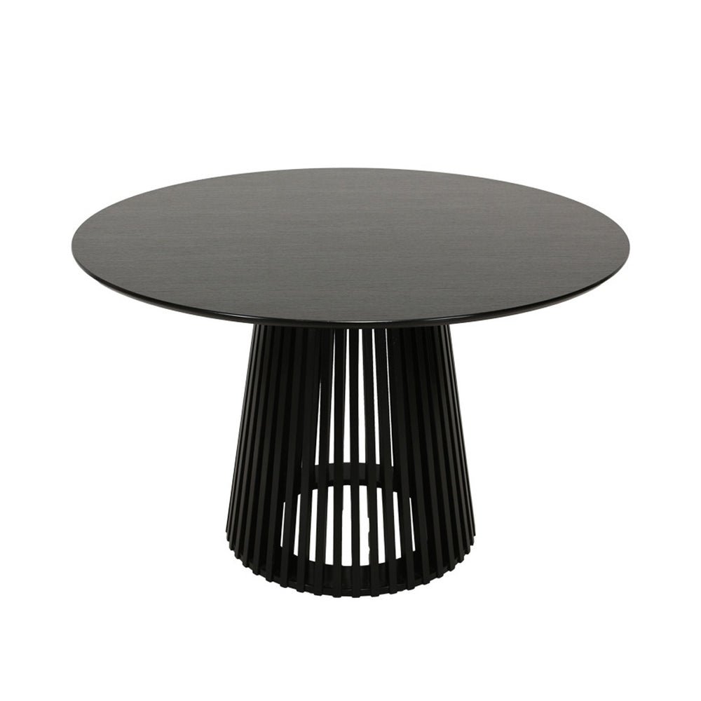 Domonic Black Round MDF Dining Table (120 cm)