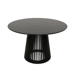 Domonic Black Round MDF Dining Table (120 cm)