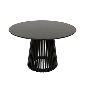 Domonic Black Round MDF Dining Table (120 cm)