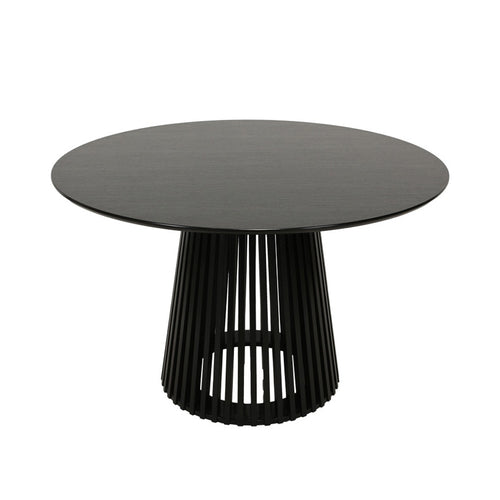 Domonic Black Round MDF Dining Table (120 cm)