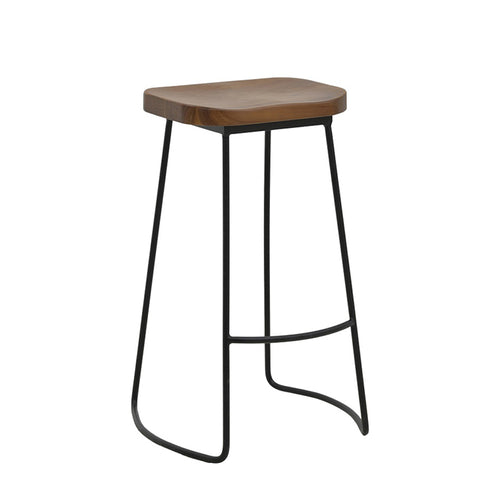 Bar stool lamul wood walnut balck 48x42x71