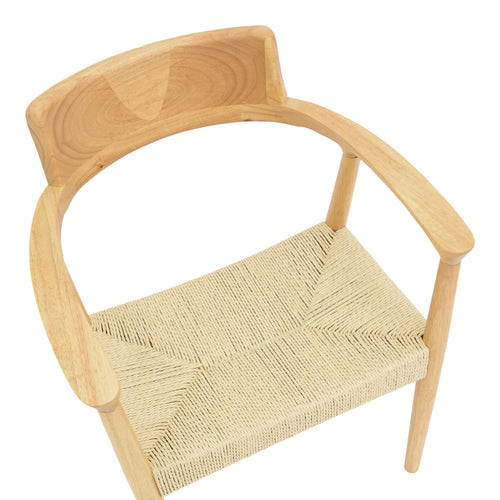 Jojene Natural Rubberwood And Rope Armchair (79 cm)