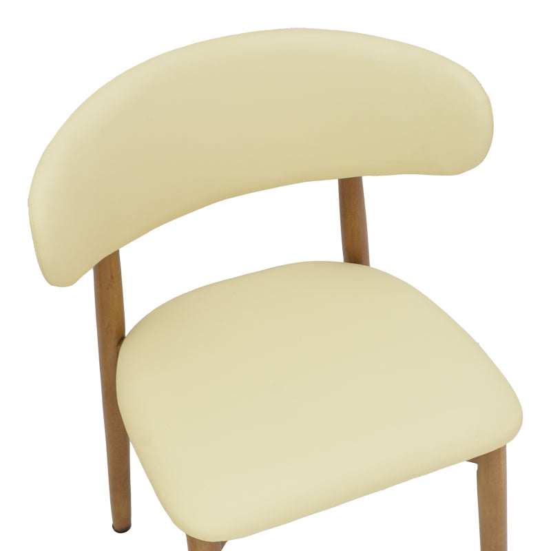Ubene Walnut And Beige PU Chair (79 cm)