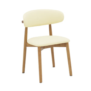 Ubene Walnut And Beige PU Chair (79 cm)