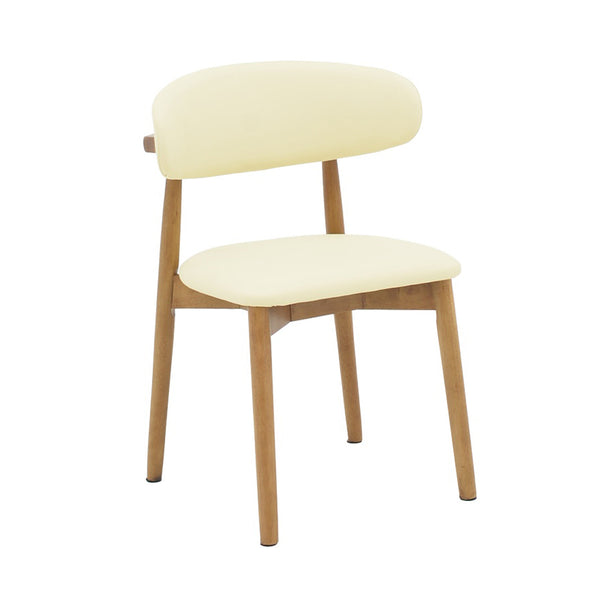 Ubene Walnut And Beige PU Chair (79 cm)