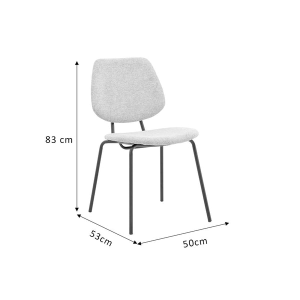 Pietro Grey Fabric Dining Chair (83 cm)