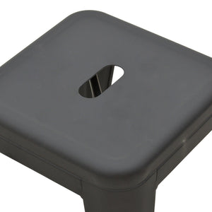Utopia Black Matte Metal Stool (45 cm)