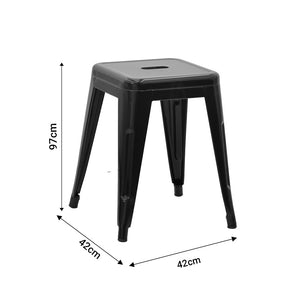 Utopia Black Matte Metal Stool (45 cm)