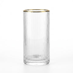 Ribbed Long Drink glass-Pack Of 4