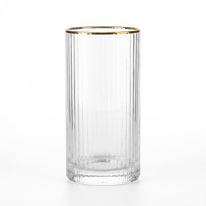 Ribbed Long Drink glass-Pack Of 4