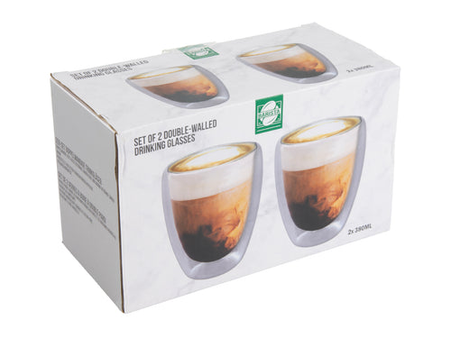 Set of 2 double-wall glasses Ø8x11.5cm without handle