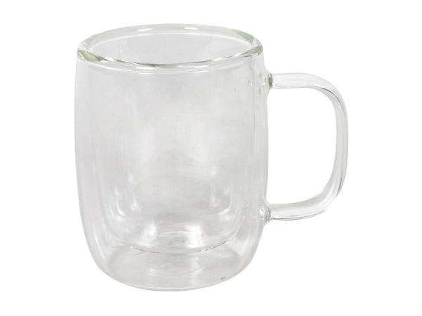 Set of 2 double-wall glasses Ø6.2x7.5cm with handle