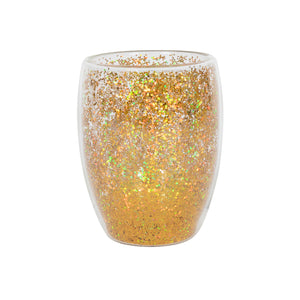 Gold Confetti Double Walled Glass A Pack of 2