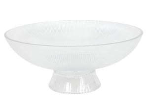 Glass dish Ø25x11cm lines