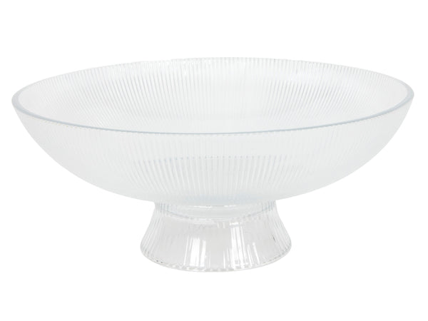 Glass dish Ø25x11cm lines