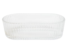 Glass dish 17x8x5cm lines