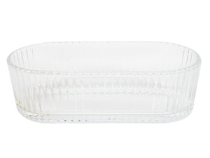 Glass dish 17x8x5cm lines