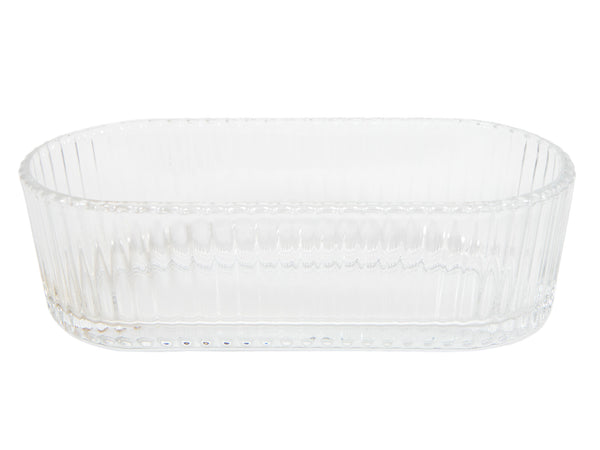 Glass dish 17x8x5cm lines