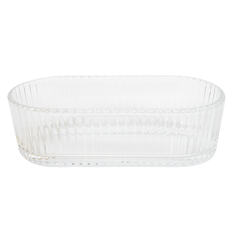 Glass dish 17x8x5cm lines