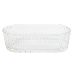 Glass dish 17x8x5cm lines