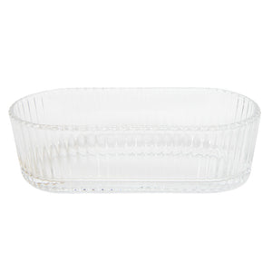 Glass dish 17x8x5cm lines