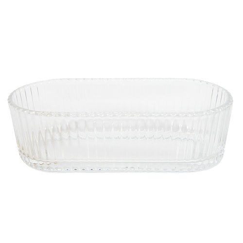 Glass dish 17x8x5cm lines