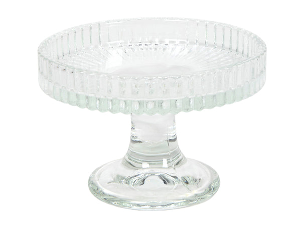 Glass dish dia 9,5x6,5cm lines