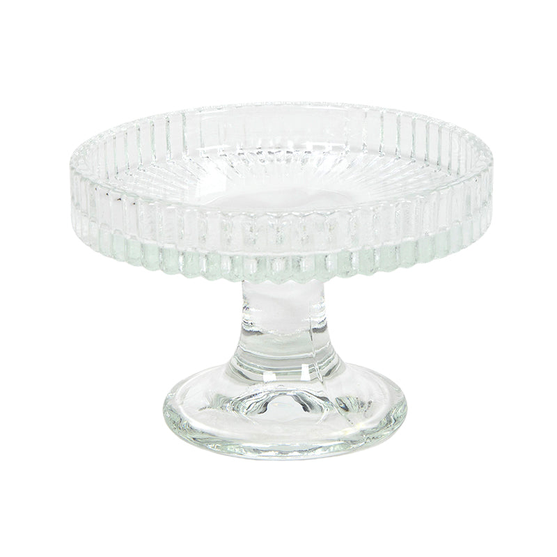 Glass dish dia 9,5x6,5cm lines