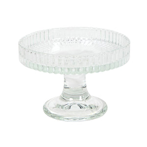 Glass dish dia 9,5x6,5cm lines