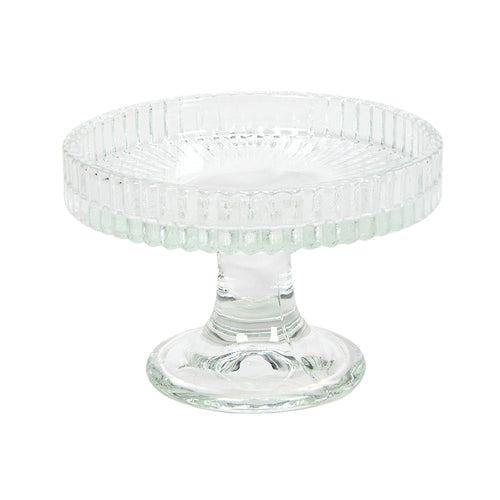 Glass dish dia 9,5x6,5cm lines