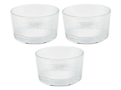 S/3 bowl glass dia 8,5x5cm in cbx