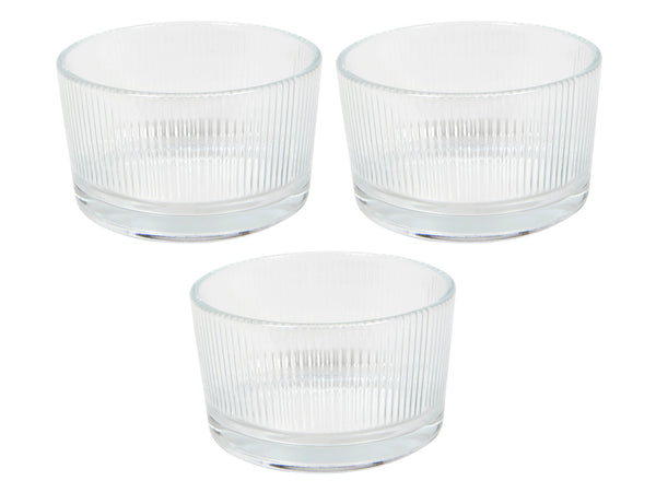 S/3 bowl glass dia 8,5x5cm in cbx