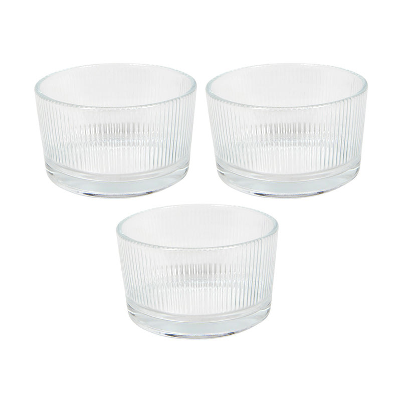 S/3 bowl glass dia 8,5x5cm in cbx