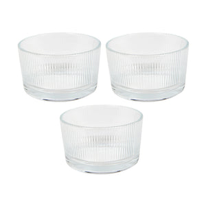 S/3 bowl glass dia 8,5x5cm in cbx