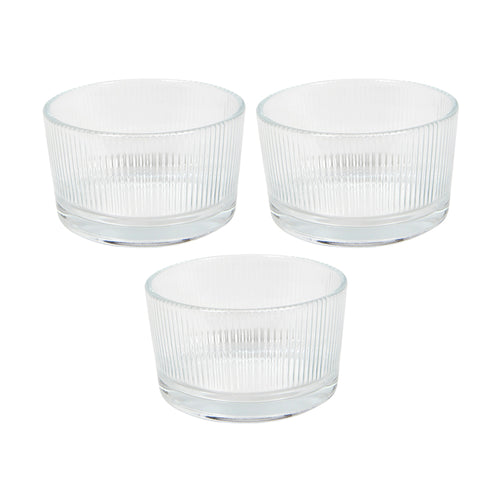 S/3 bowl glass dia 8,5x5cm in cbx