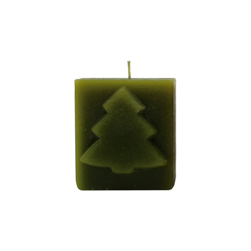 Green Tree Block Candle (7cm)