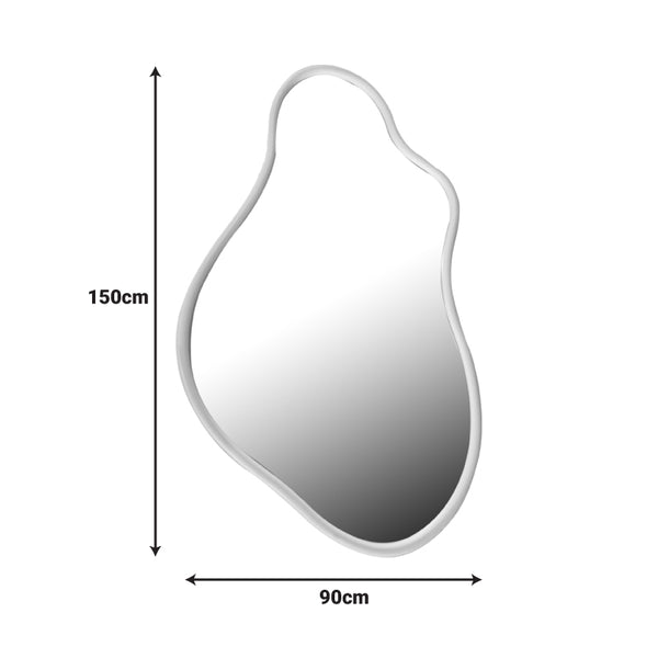 Decorde White Wood Irregular Wall Mirror (150 cm)