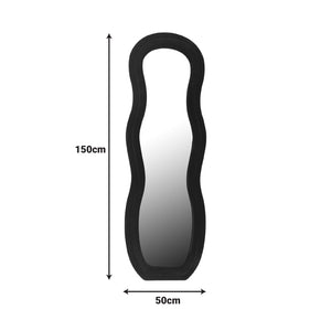 Glinde Black Velvet Irregular Wall Mirror (150 cm)