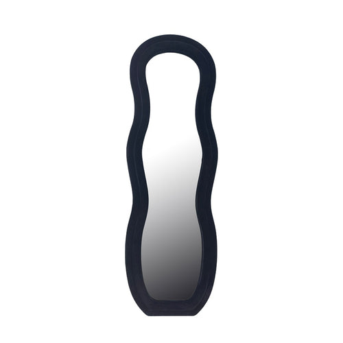 Glinde Black Velvet Irregular Wall Mirror (150 cm)
