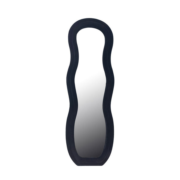 Glinde Black Velvet Irregular Wall Mirror (150 cm)