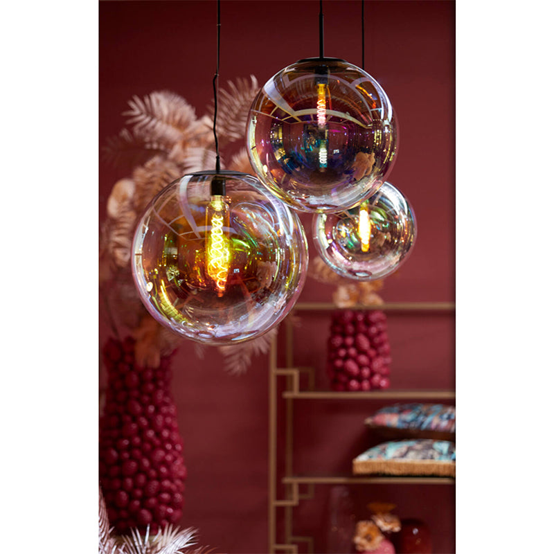 Hanging lamp Ø40 cm MEDINA glass rainbow+black