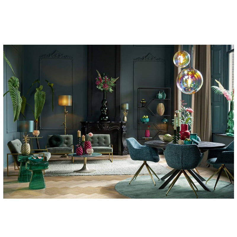 Hanging lamp Ø48 cm MEDINA glass rainbow+black