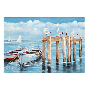Port I Fir Wood Canvas Painting (100 cm)