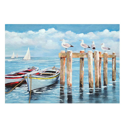 Port I Fir Wood Canvas Painting (100 cm)