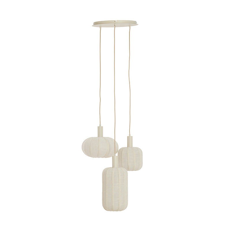 Hanging lamp 3L Ø38x34 cm TUFIA linen cream