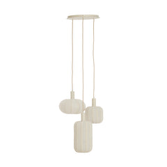 Hanging lamp 3L Ø38x34 cm TUFIA linen cream